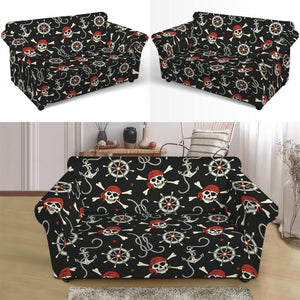 Pirate Theme Pattern Print Loveseat Slipcover