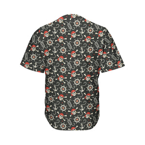 Pirate Theme Pattern Print Men's Baseball Jersey