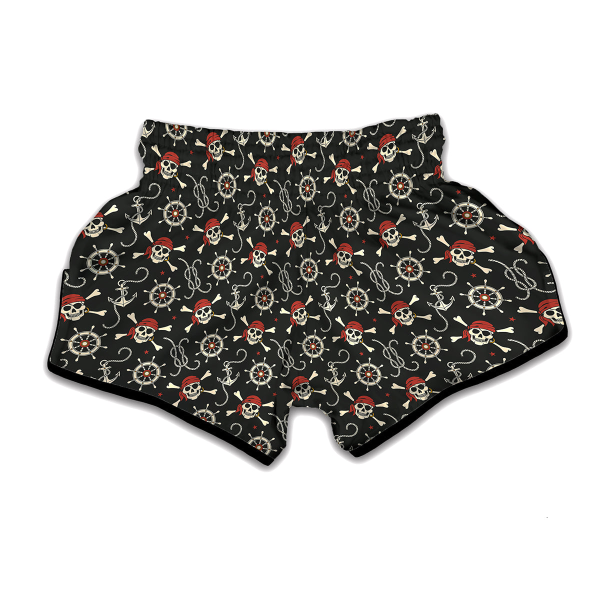 Pirate Theme Pattern Print Muay Thai Boxing Shorts