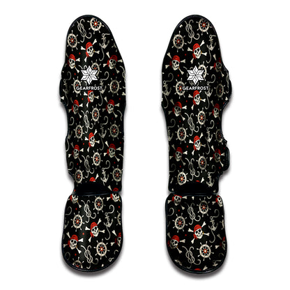 Pirate Theme Pattern Print Muay Thai Shin Guard
