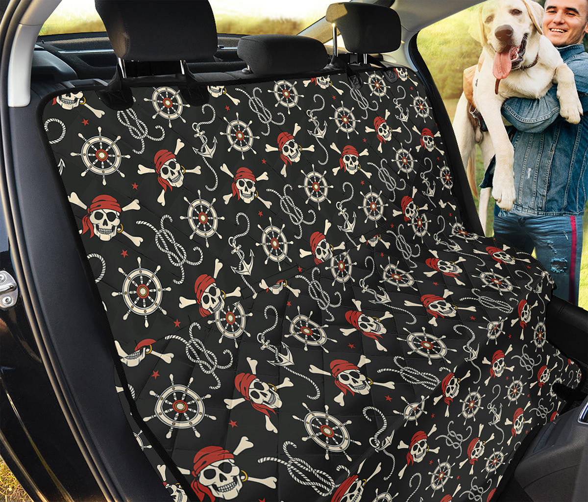 Pirate Theme Pattern Print Pet Car Back Seat Cover