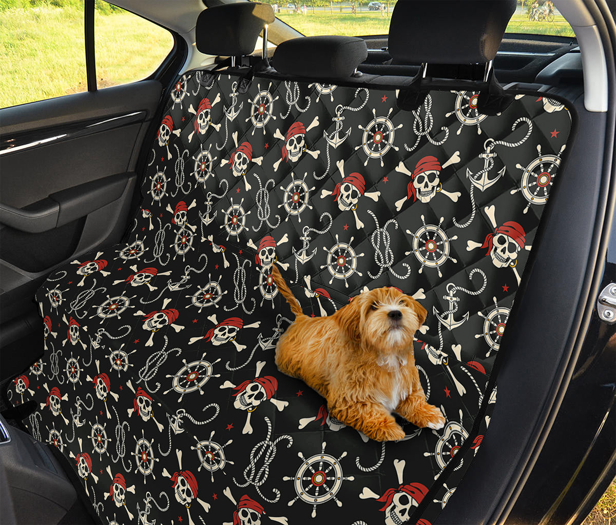 Pirate Theme Pattern Print Pet Car Back Seat Cover