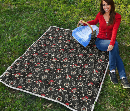 Pirate Theme Pattern Print Quilt