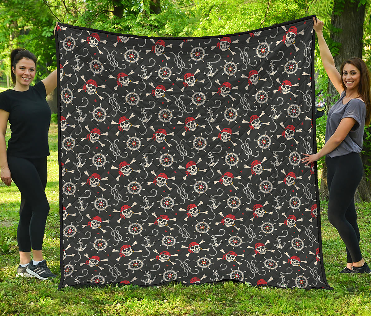 Pirate Theme Pattern Print Quilt