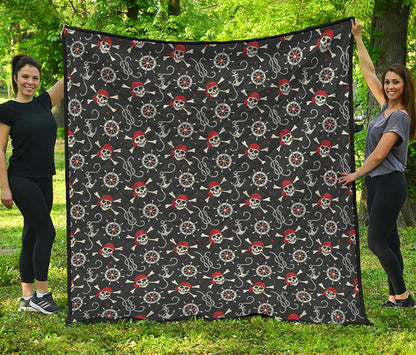 Pirate Theme Pattern Print Quilt