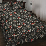 Pirate Theme Pattern Print Quilt Bed Set