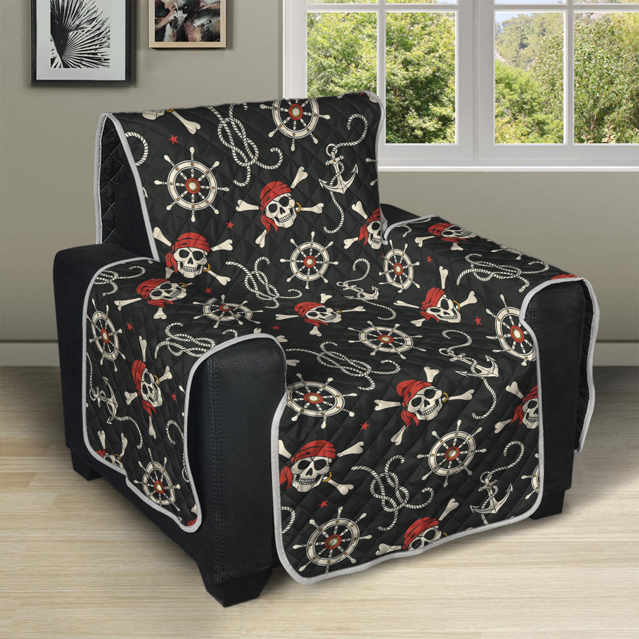 Pirate Theme Pattern Print Recliner Protector