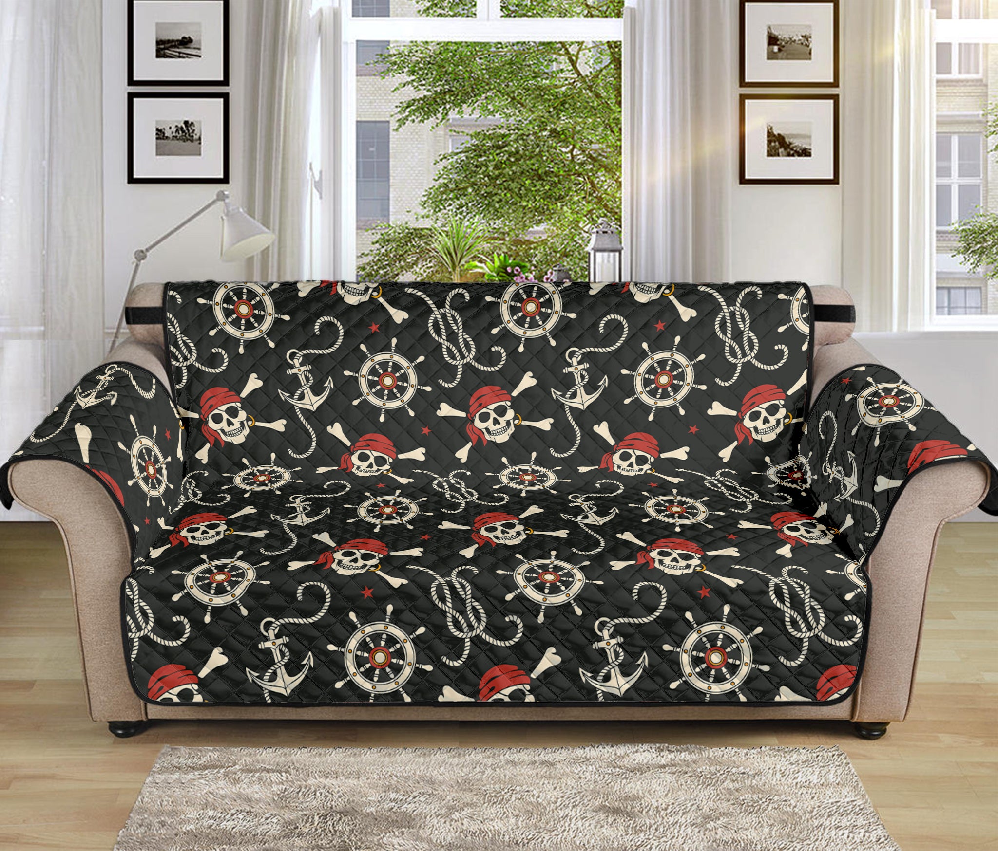 Pirate Theme Pattern Print Sofa Protector