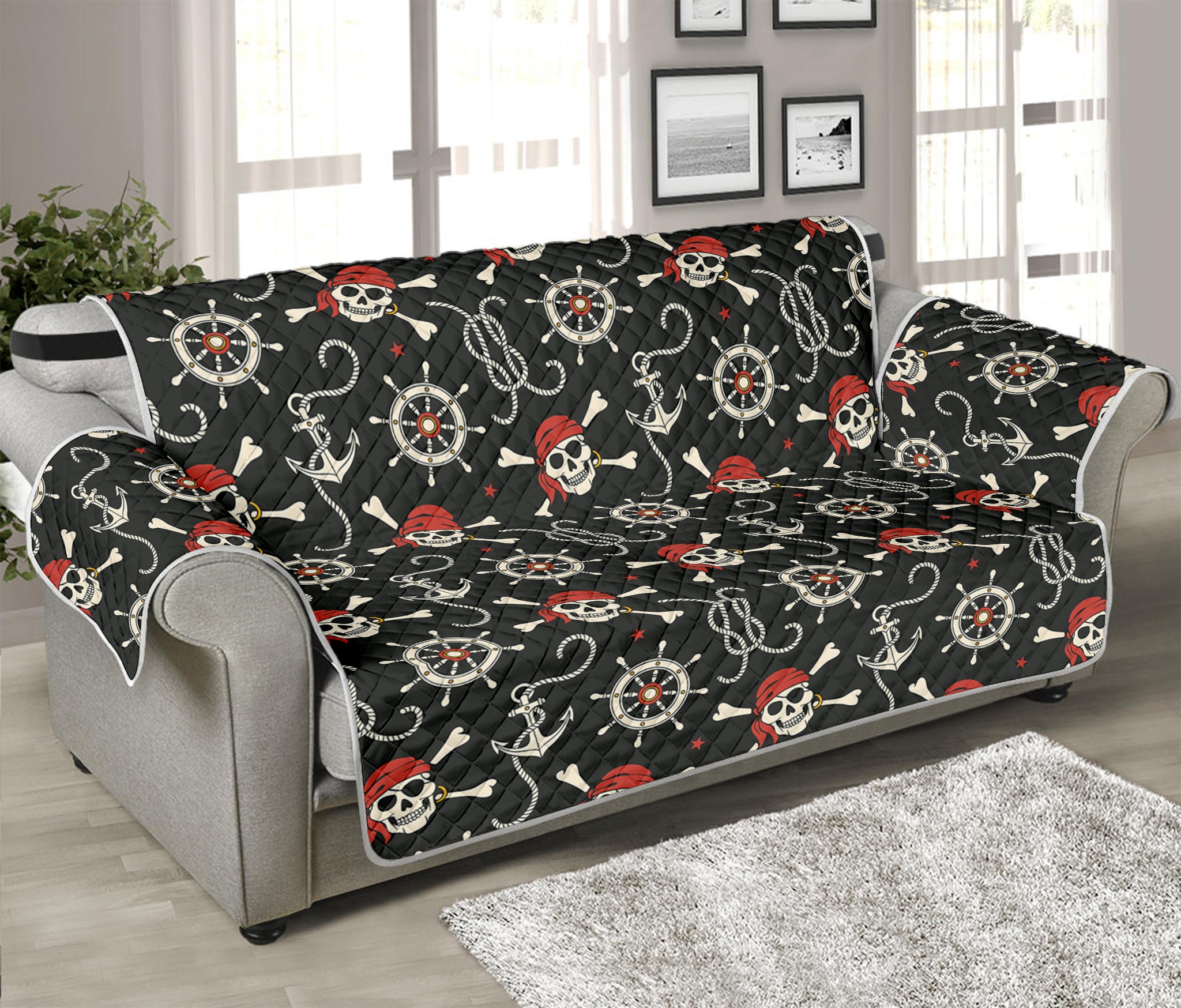 Pirate Theme Pattern Print Sofa Protector