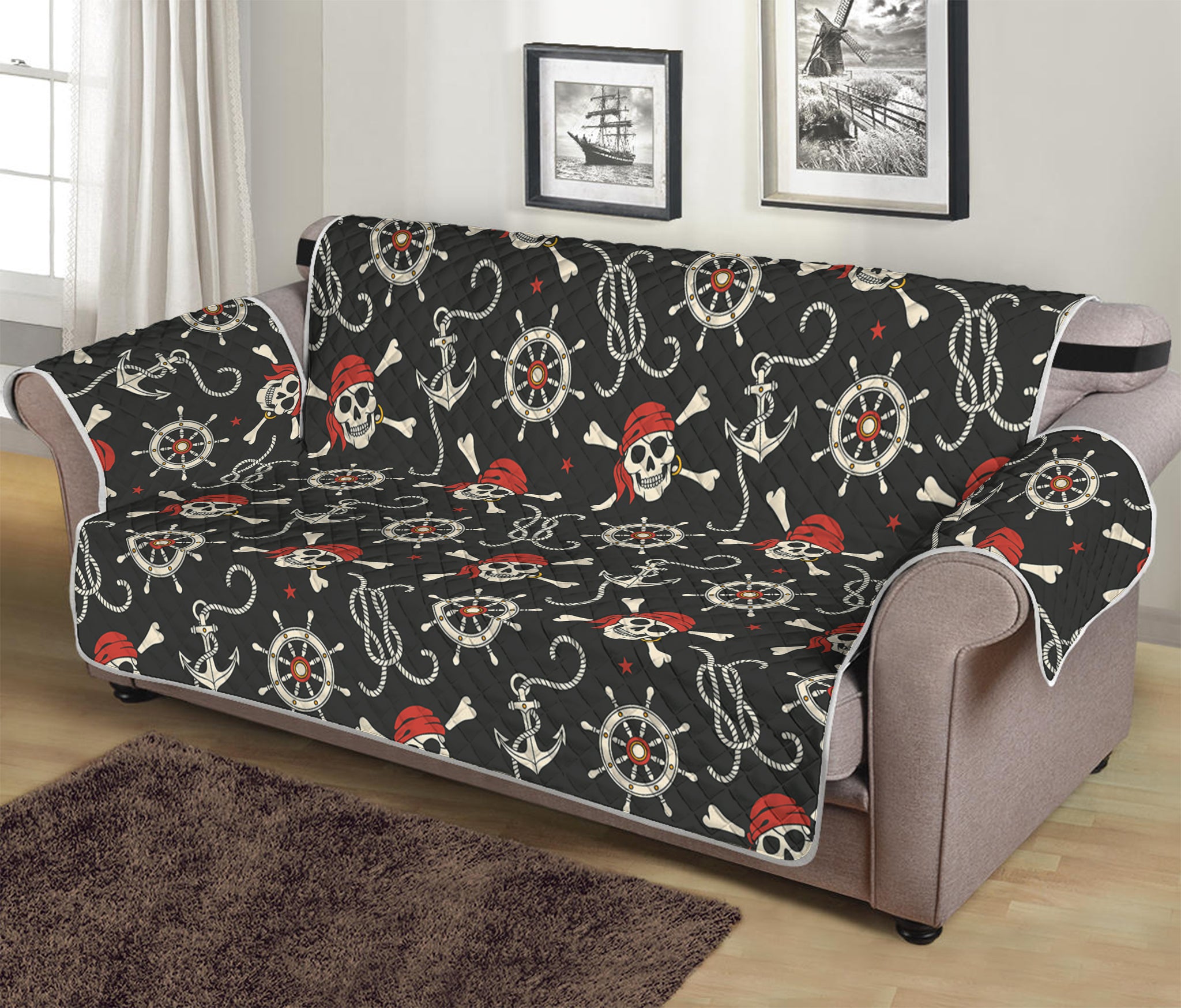 Pirate Theme Pattern Print Sofa Protector