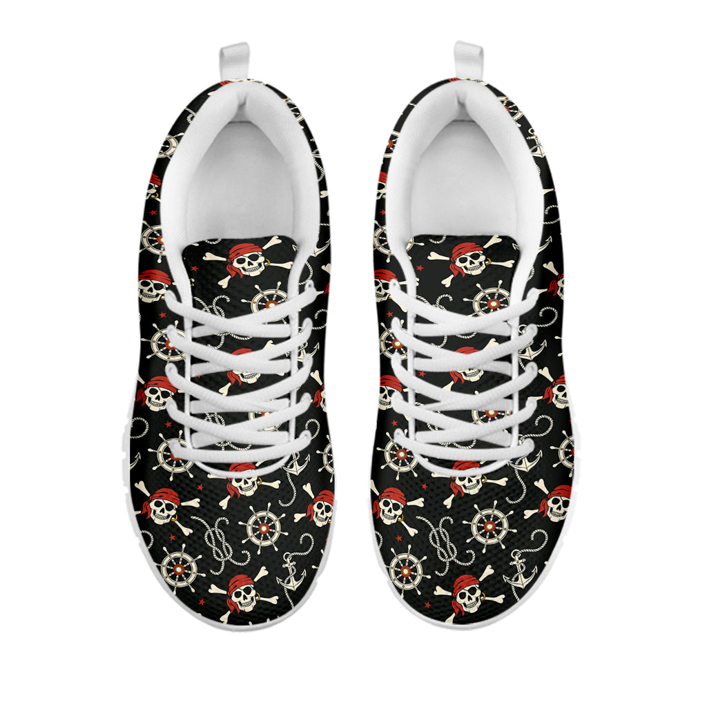 Pirate Theme Pattern Print White Sneakers