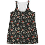 Pirate Theme Pattern Print Women's Racerback Tank Top