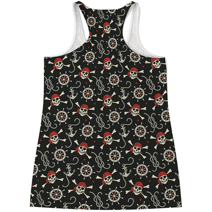 Pirate Theme Pattern Print Women's Racerback Tank Top
