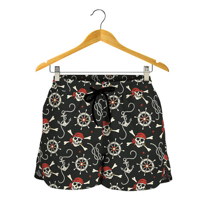 Pirate Theme Pattern Print Women's Shorts