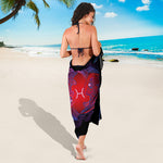 Pisces And Astrological Signs Print Beach Sarong Wrap