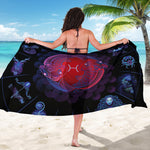 Pisces And Astrological Signs Print Beach Sarong Wrap