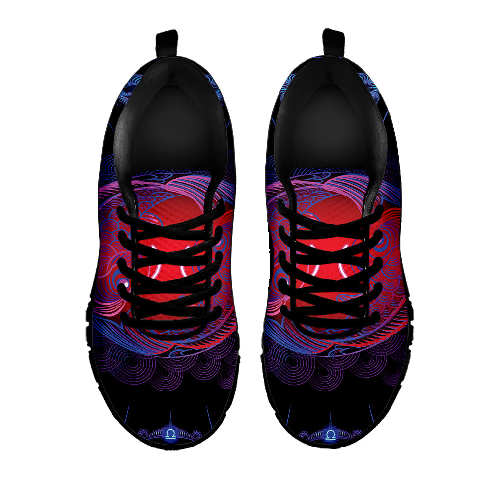 Pisces And Astrological Signs Print Black Sneakers