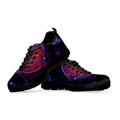 Pisces And Astrological Signs Print Black Sneakers
