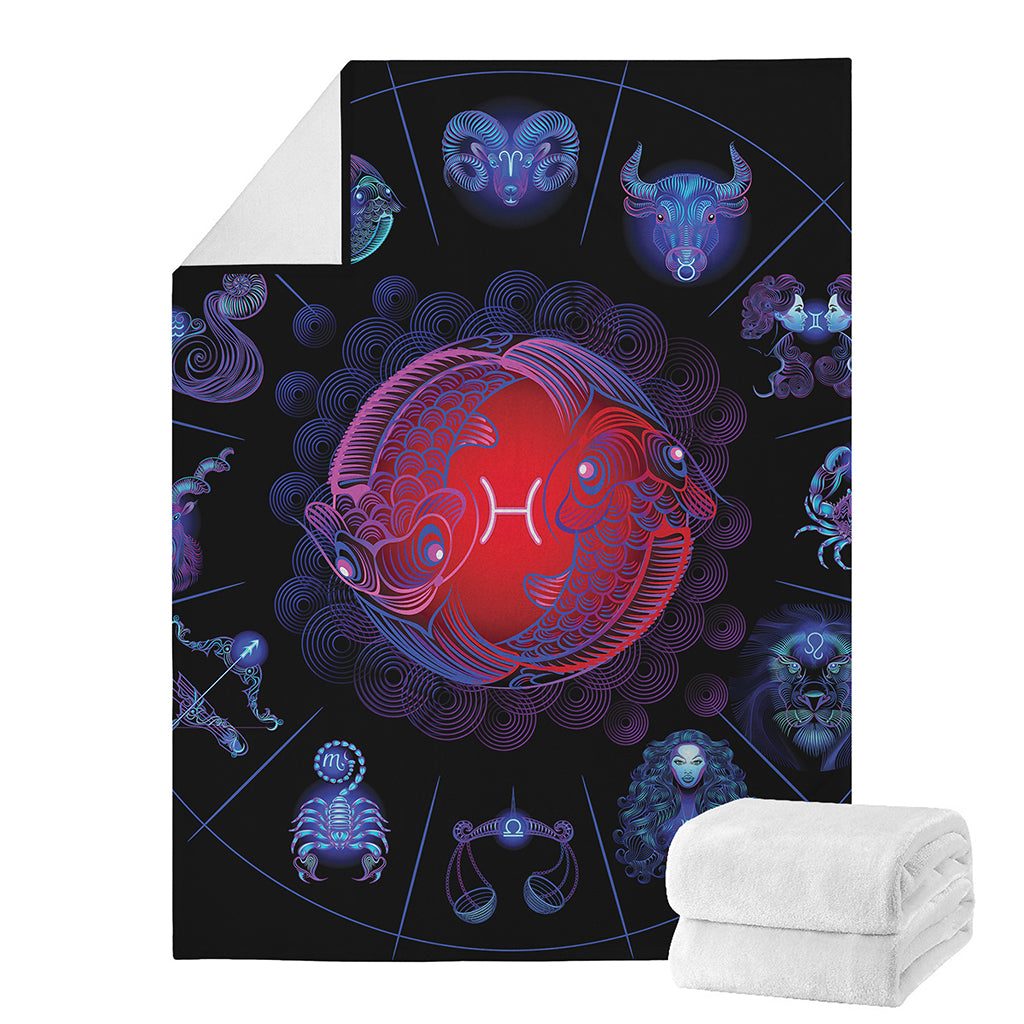 Pisces And Astrological Signs Print Blanket