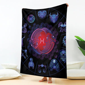 Pisces And Astrological Signs Print Blanket