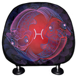 Pisces And Astrological Signs Print Car Headrest Covers