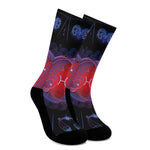 Pisces And Astrological Signs Print Crew Socks