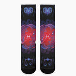 Pisces And Astrological Signs Print Crew Socks