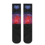 Pisces And Astrological Signs Print Crew Socks