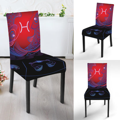 Pisces And Astrological Signs Print Dining Chair Slipcover