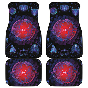 Pisces And Astrological Signs Print Front and Back Car Floor Mats