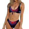 Pisces And Astrological Signs Print Front Bow Tie Bikini