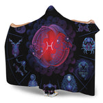 Pisces And Astrological Signs Print Hooded Blanket