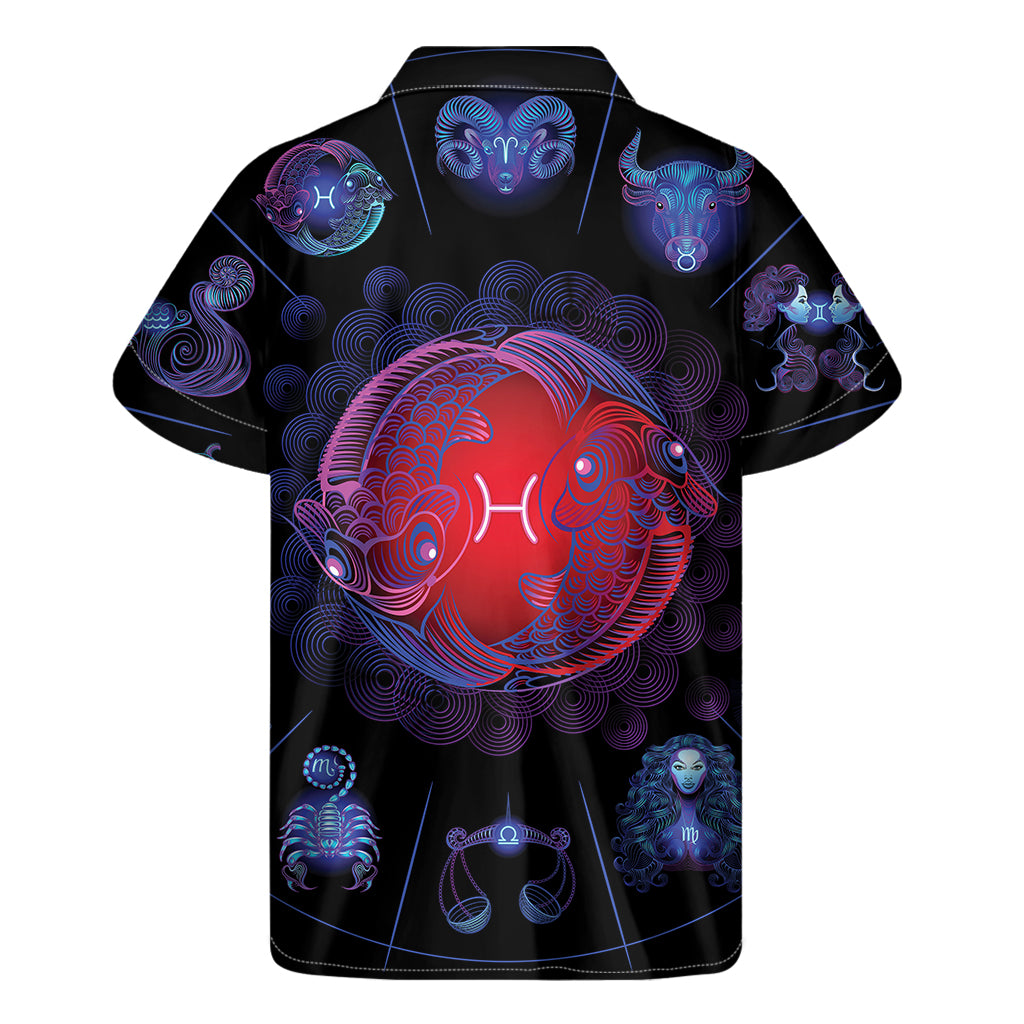 Pisces And Astrological Signs Print Men's Short Sleeve Shirt