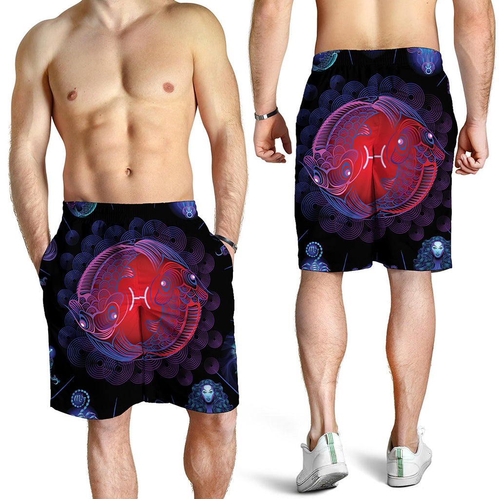 Pisces And Astrological Signs Print Men's Shorts