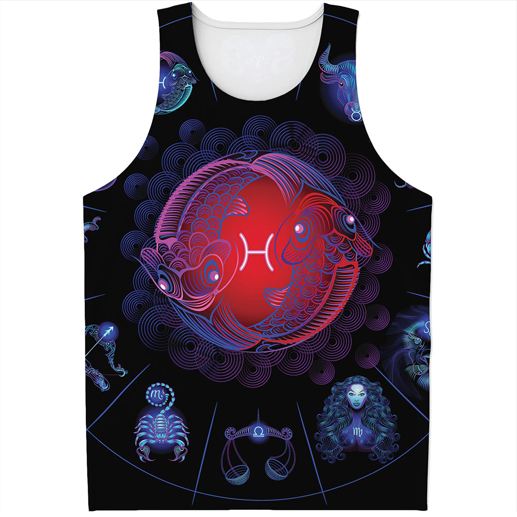 Pisces And Astrological Signs Print Men's Tank Top