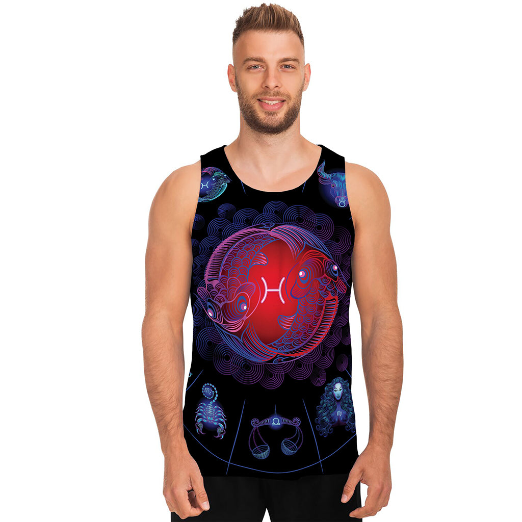 Pisces And Astrological Signs Print Men's Tank Top