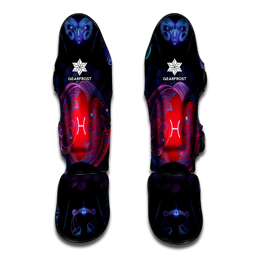 Pisces And Astrological Signs Print Muay Thai Shin Guard