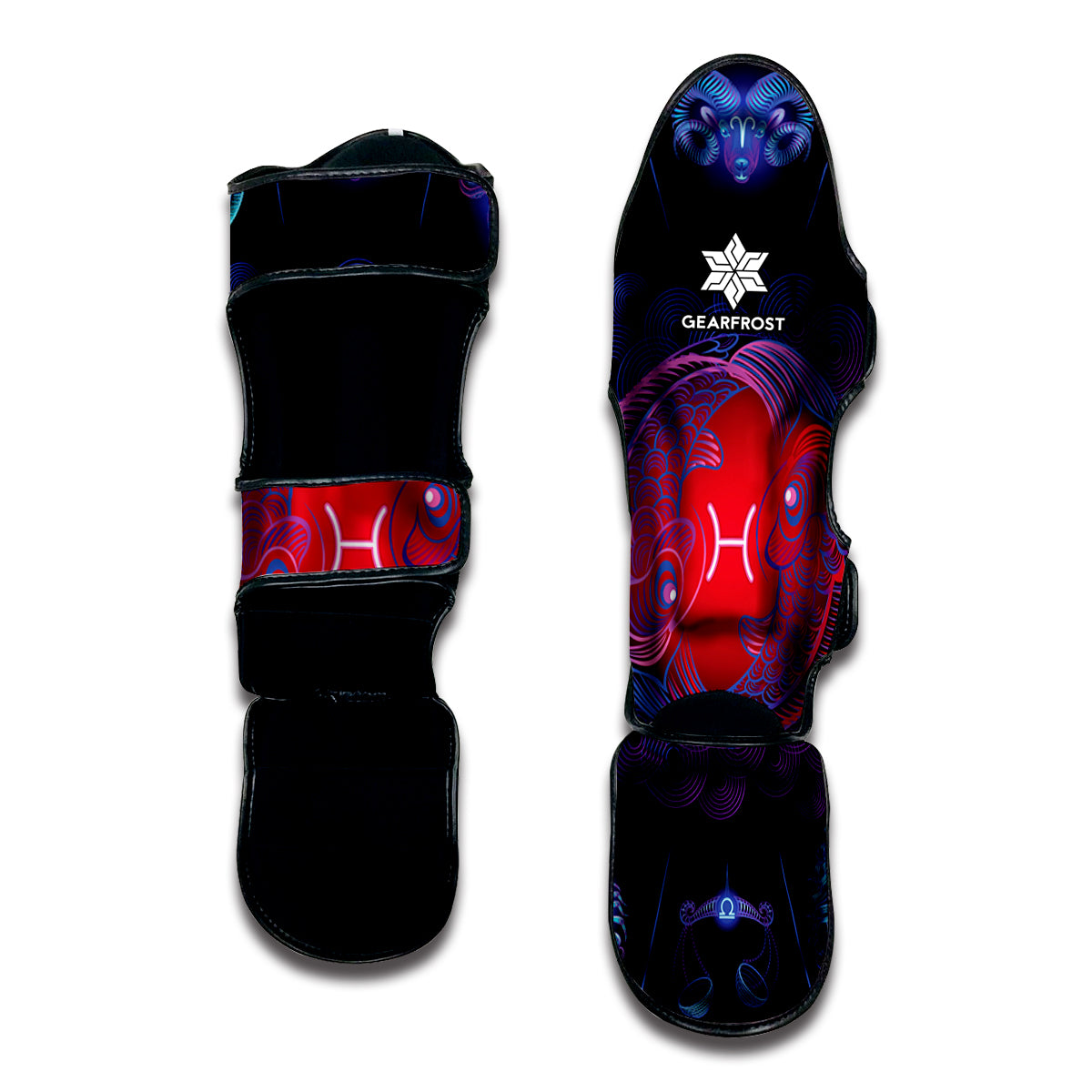 Pisces And Astrological Signs Print Muay Thai Shin Guard