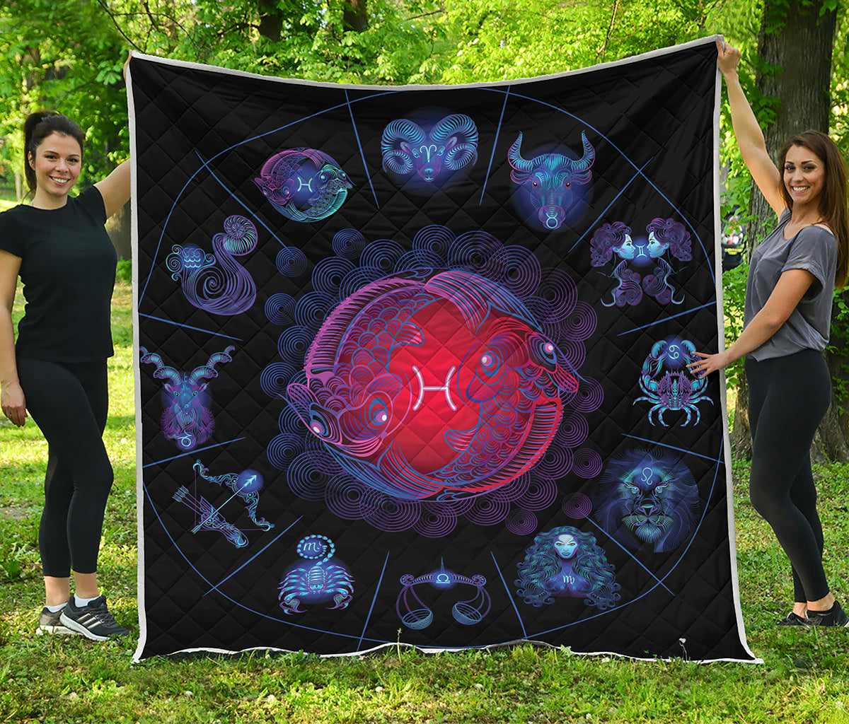 Pisces And Astrological Signs Print Quilt
