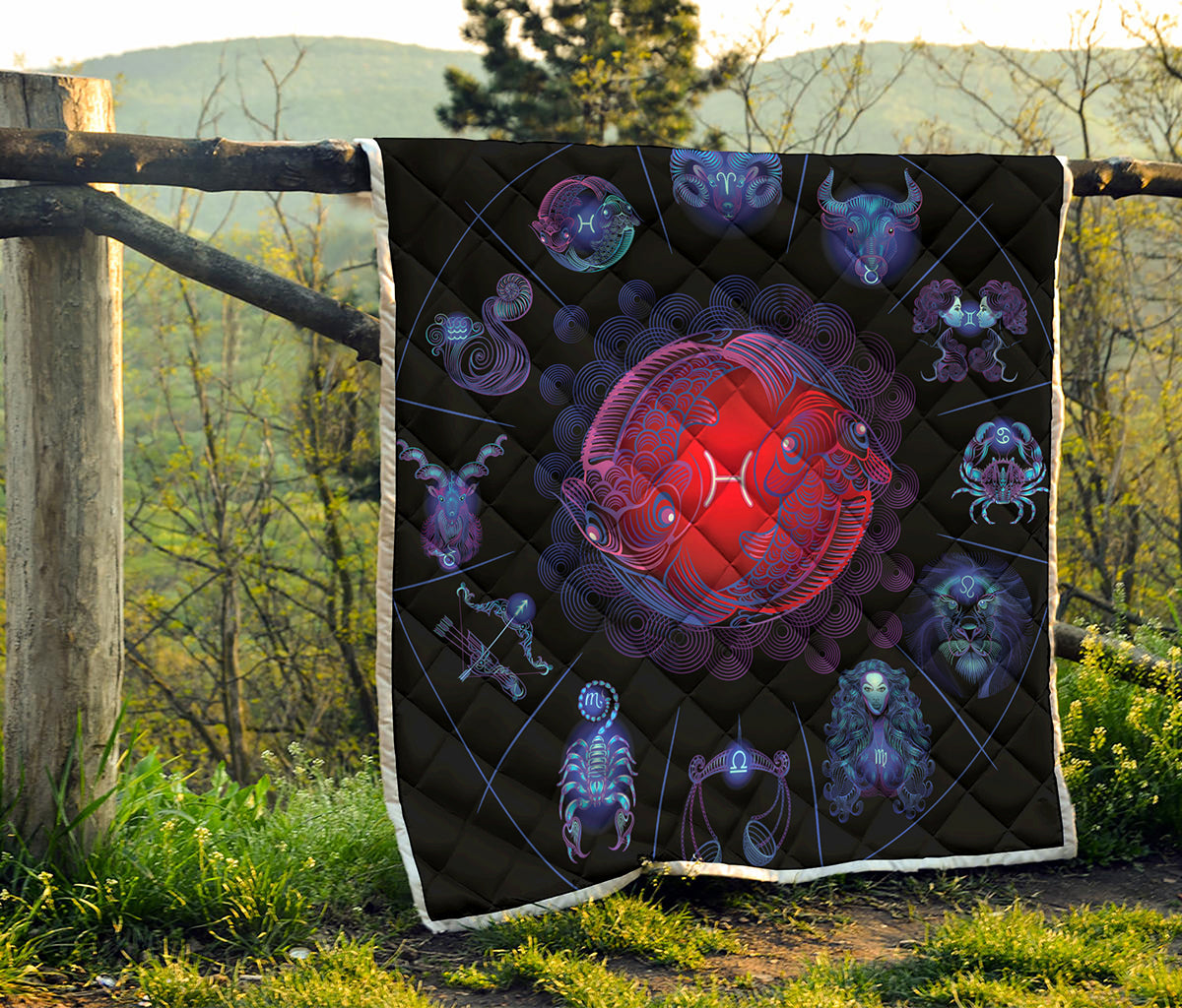Pisces And Astrological Signs Print Quilt