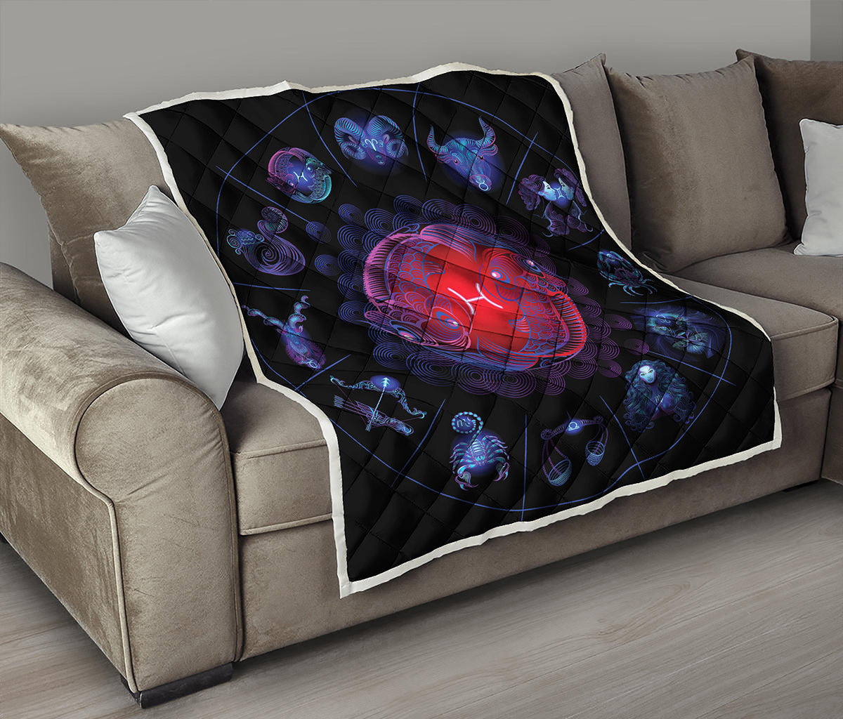 Pisces And Astrological Signs Print Quilt