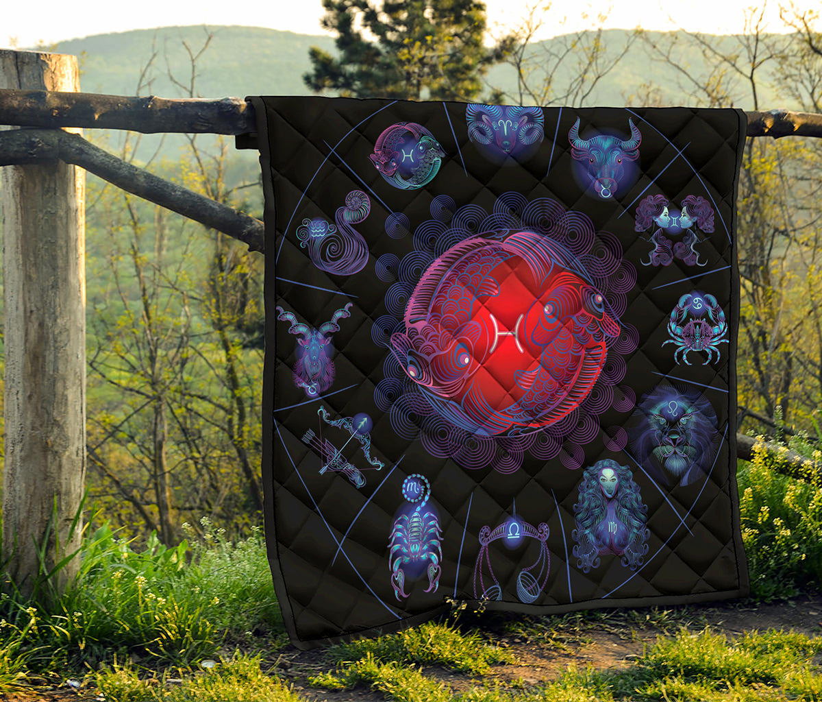Pisces And Astrological Signs Print Quilt