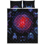 Pisces And Astrological Signs Print Quilt Bed Set