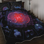 Pisces And Astrological Signs Print Quilt Bed Set