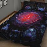 Pisces And Astrological Signs Print Quilt Bed Set