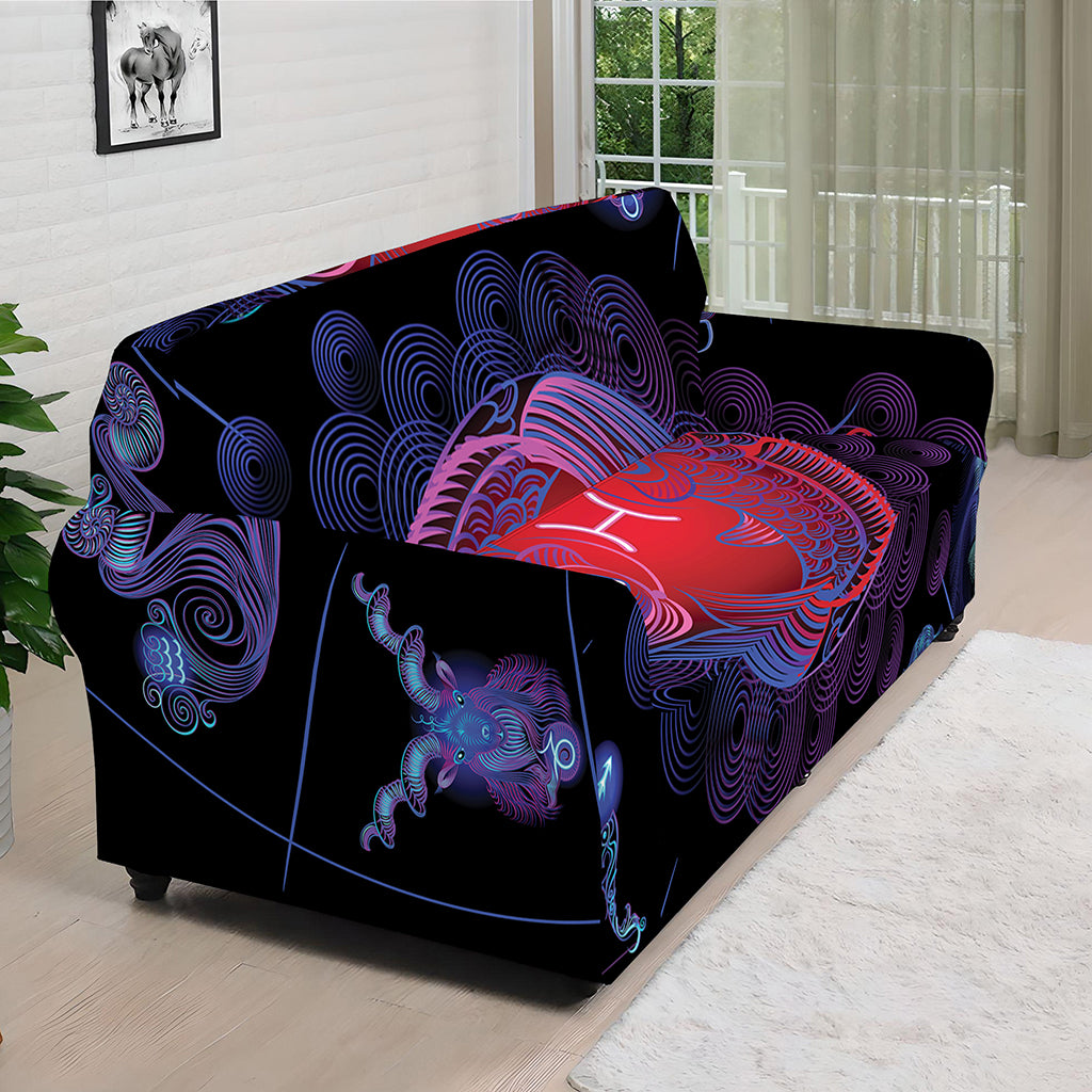 Pisces And Astrological Signs Print Sofa Cover