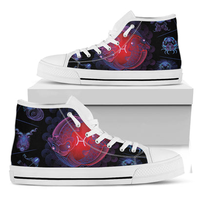 Pisces And Astrological Signs Print White High Top Shoes