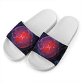 Pisces And Astrological Signs Print White Slide Sandals