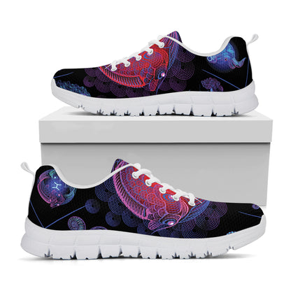 Pisces And Astrological Signs Print White Sneakers