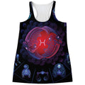 Pisces And Astrological Signs Print Women's Racerback Tank Top